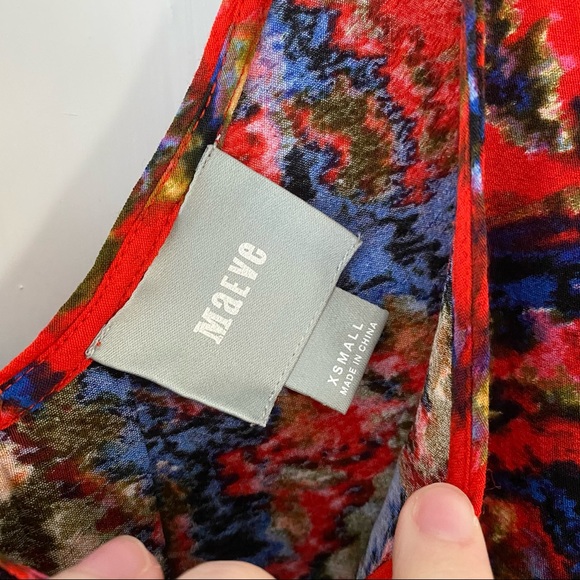 Anthropologie | Maeve Red Moroccan Print Dress - Picture 3 of 7